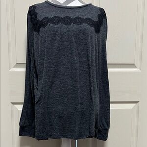 Loft Women's Black Lace Detail Top